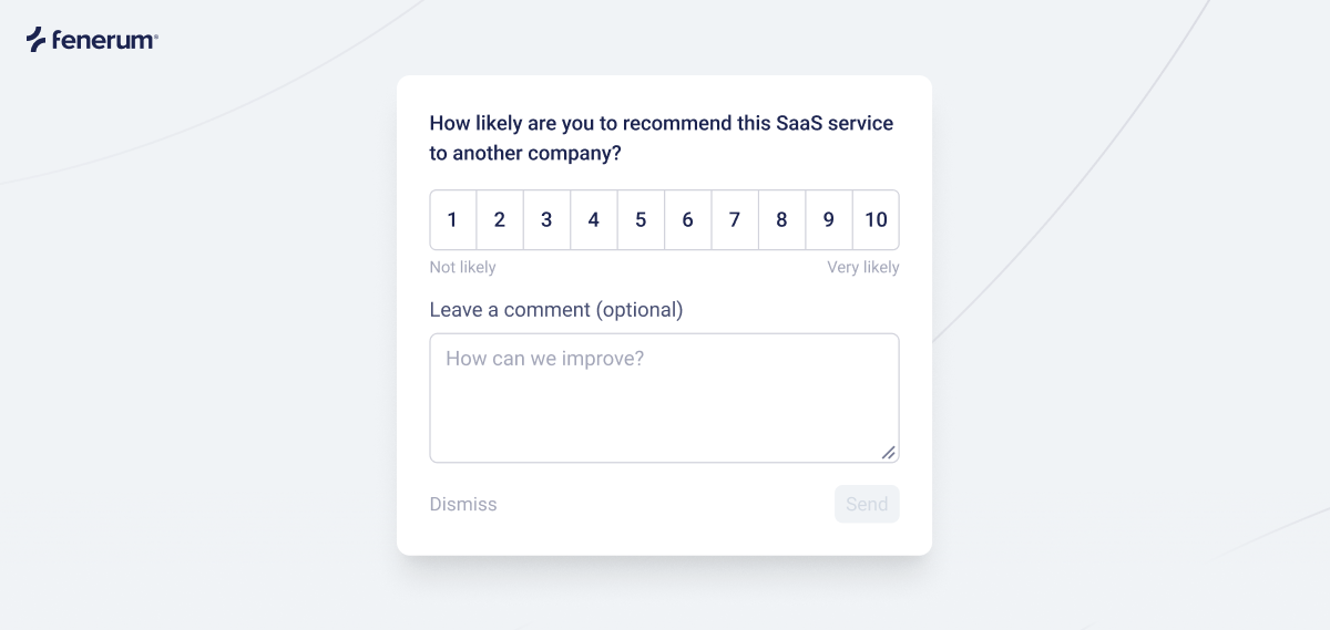 Fenerum dashboard showing NPS survey results