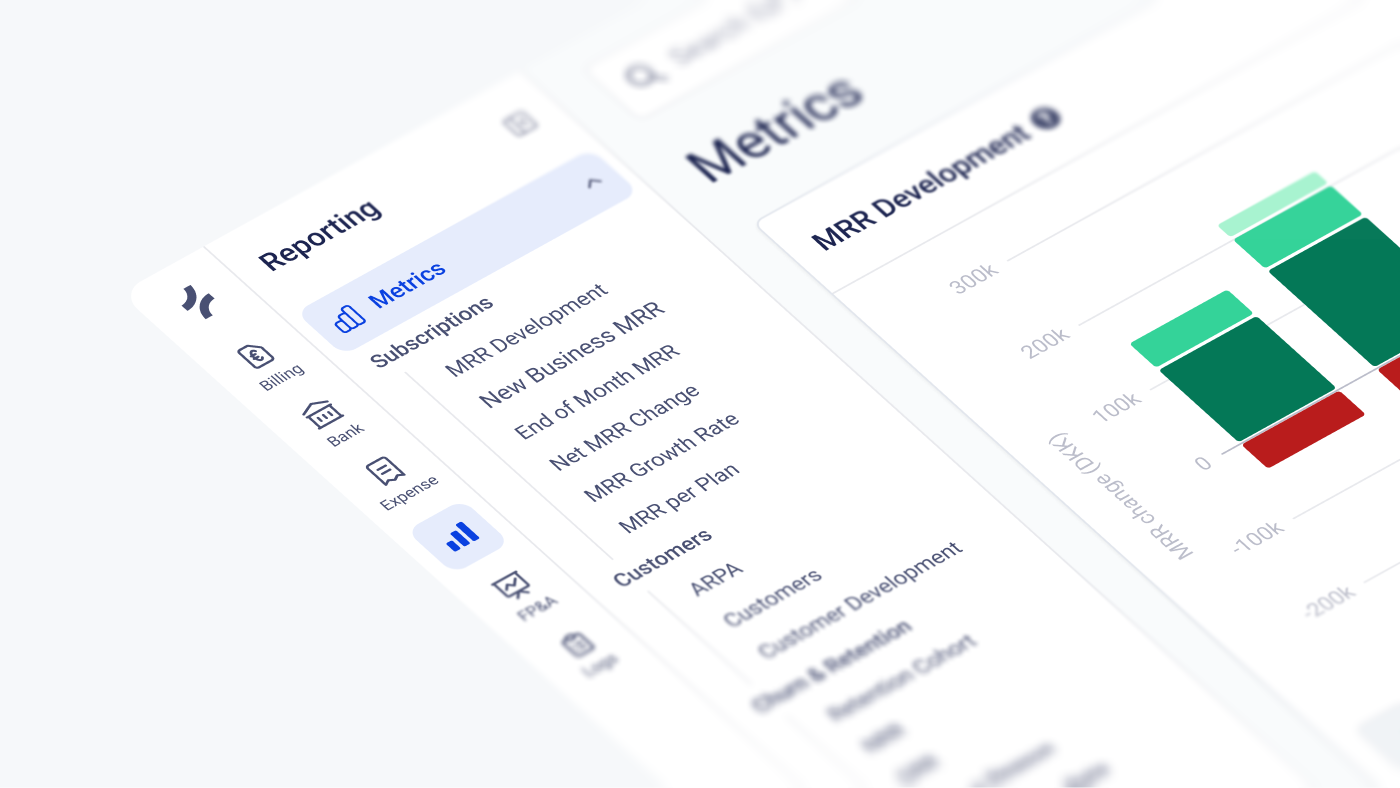 The Metrics page in Fenerum's Reporting module